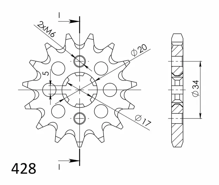JT eturatas 1264.15 - Moottoripyörän eturattaat - 27-1-1264-15 - 1