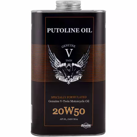 Putoline Genuine V-Twin 20W-50 Moottoriöljy 1L - 4-T Moottoriöljyt - 554-74110 - 1