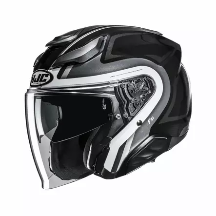 MP-Kypärä HJC F31 Bask Musta/Valkoinen - Avattavat- ja avokypärät - 630-26050 - 1