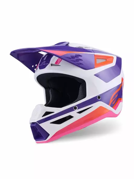 Crossikypärä Alpinestars S-M3 Heat, valkoinen/lila/pinkki - Crossikypärät - D513790 - 1