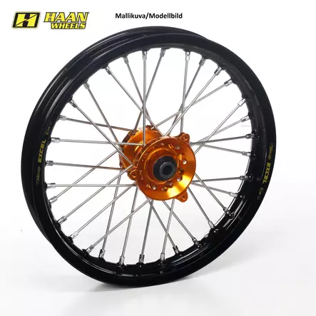 Haan wheel SX65 FRONT 02- 14-1,60 BLACK RIM/ORANGE HUB - Crossipyörän etupyörät - 540-13100-2310 - 1