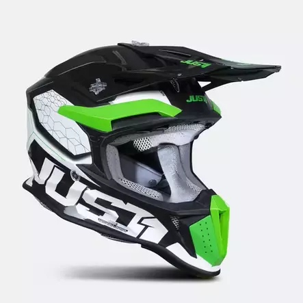 Just1 Crossikypärä J-18 F Hexa Vihreä Fluo/Valkoinen/Titanium - Crossikypärät - 604-230030 - 3