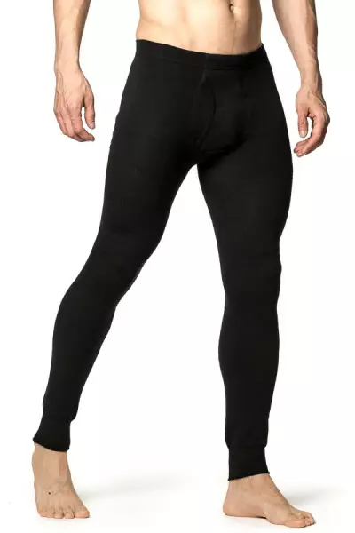 Miesten pitkät kalsarit Woolpower Long Johns with Fly 200, musta - Alusasut ja kerrastot - 582-6342-00 - 2