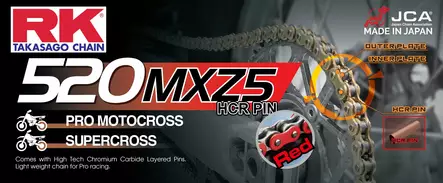 RK RR520MXZ5 Offroad Pro ketju Punainen - Moottoripyörän ketjut - 282-520162-120 - 1