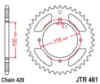 JT Takaratas Alumiini 7075 T6 Musta JTA461.50BLK - Crossipyörän takarattaat - 274-A461-50-0 - 1