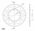 Supersprox Alu Rear sprocket SU/YA Black 45 - Moottoripyörän takarattaat - 27-3-486-45-0 - 2