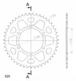 Supersprox Alu Rear sprocket SU/YA Black 47 - Moottoripyörän takarattaat - 27-3-486-47-0 - 2