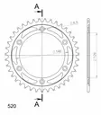 Supersprox Teräs takaratas SU RM125/250/450 Musta 40 - Moottoripyörän takarattaat - 27-2-808-40 - 2