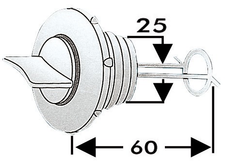 Tyhjennystulppa nylon 25mm - Veneen läpivienti - M18-346-10 - 1
