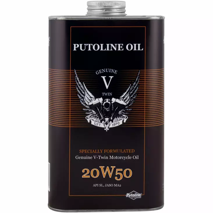 Putoline Genuine V-Twin 20W-50 Moottoriöljy 1L - 4-T Moottoriöljyt - 554-74110 - 1