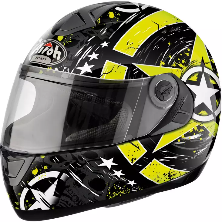 Airoh kypärä, Aster-X Skull kiiltävä keltainen - Crossikypärät - 57-4051-0 - 2