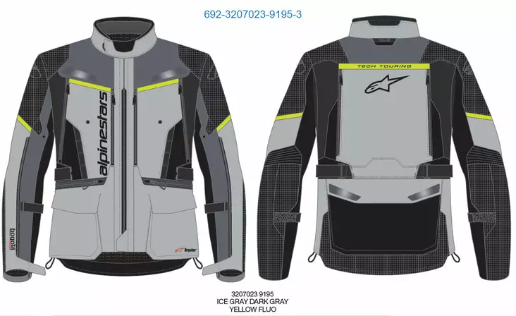 MP ajotakki Alpinestars Bogota Pro Drystar XF, harmaa/keltainen - MP Ajotakit - D439320 - 1