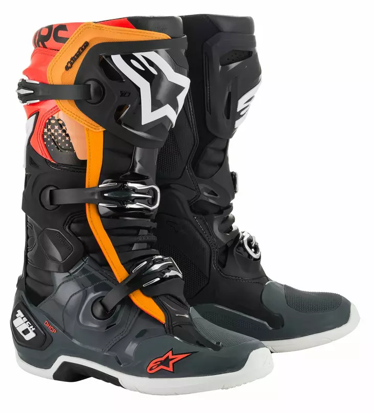 Alpinestars crossisaappaat Tech 10 musta/harmaa/oranssi/punainen - Crossikengät - D359160 - 1