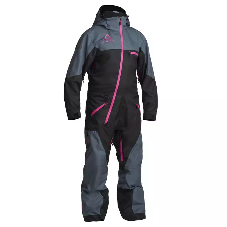 AMOQ Void naisten vuorellinen kelkkahaalari, musta/harmaa/pinkki - Kelkkahaalarit - 645-22152096-0 - 1