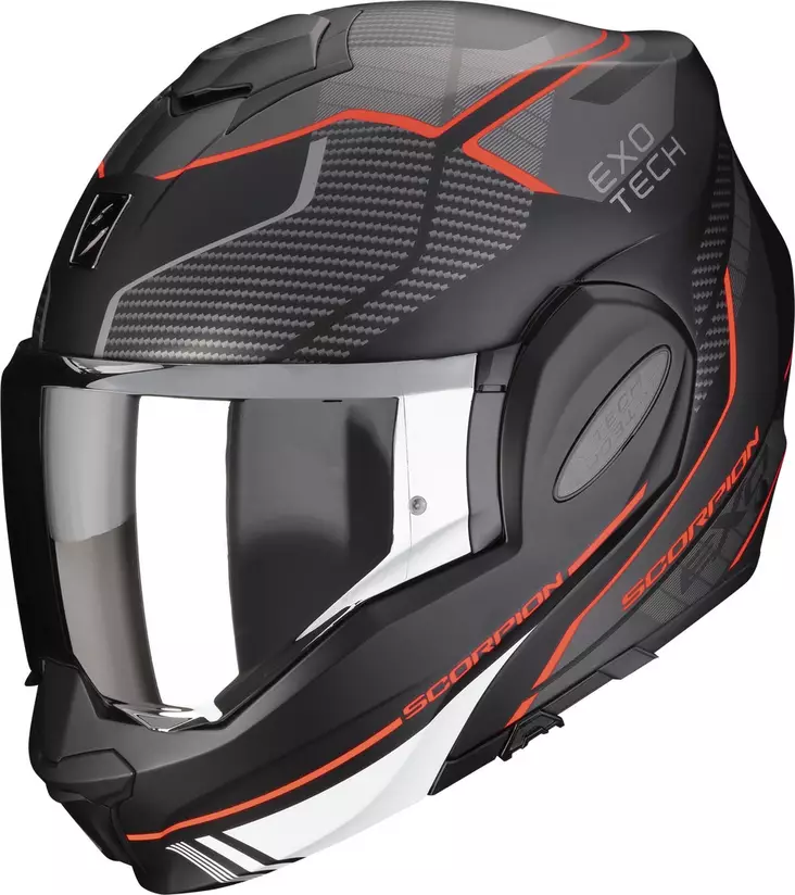 Avattava kypärä Scorpion EXO-TECH EVO Animo mattamusta/punainen - Avattavat- ja avokypärät - 649-2349-0 - 1
