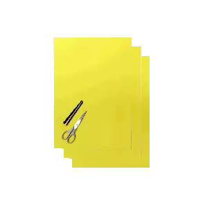 Blackbird Numerokilven tarra-arkki keltainen 47x33cm (3kpl) - Crossipyörän kilpanumerot - 381-505150 - 1