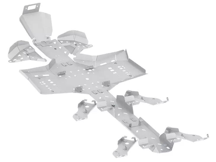 CanAm G2 Outlander 6x6: (2019+) Pohjapanssarisarja, alumiini - Mönkijän alumiiniset pohjapanssarit - 0224800 - 1