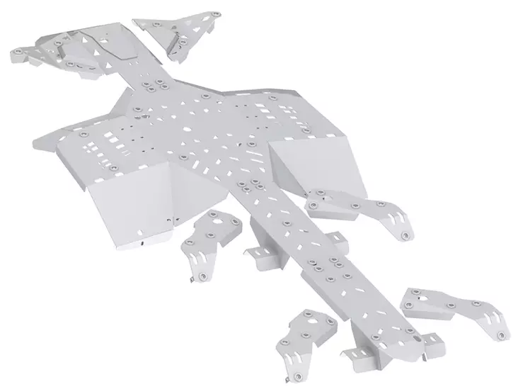 CanAm G2 Outlander 6x6 MAX pohjapanssarisarja, alumiini: (2019+) - Mönkijän alumiiniset pohjapanssarit - 0225100 - 1