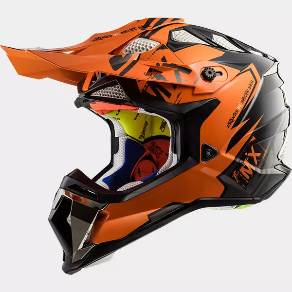 Crossikypärä LS2 MX470 Subverter Emperor, musta/oranssi - Crossikypärät - 636-8049-0 - 2
