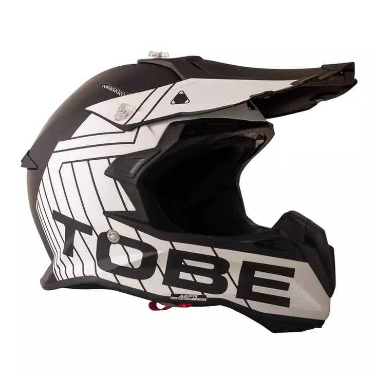 Crossikypärä TOBE Terminator Stripe, musta/valkoinen - Crossikypärät - 632-6120-501-0 - 1