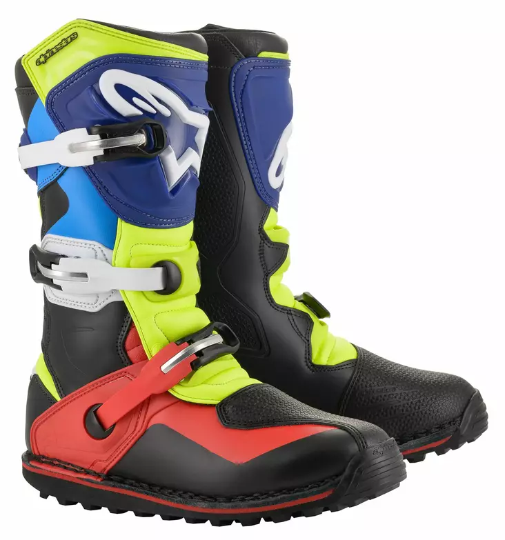 Crossisaappaat Alpinestars Tech T musta/punainen/sininen/kelt.fluo - Crossikengät - D279230 - 1