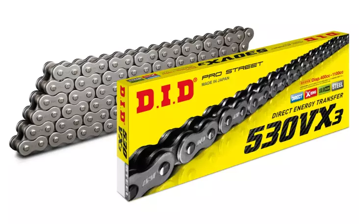 D.I.D 530VX3 Ketju+Niittil. (ZJ) - Moottoripyörän ketjut - 283-530042-120 - 1