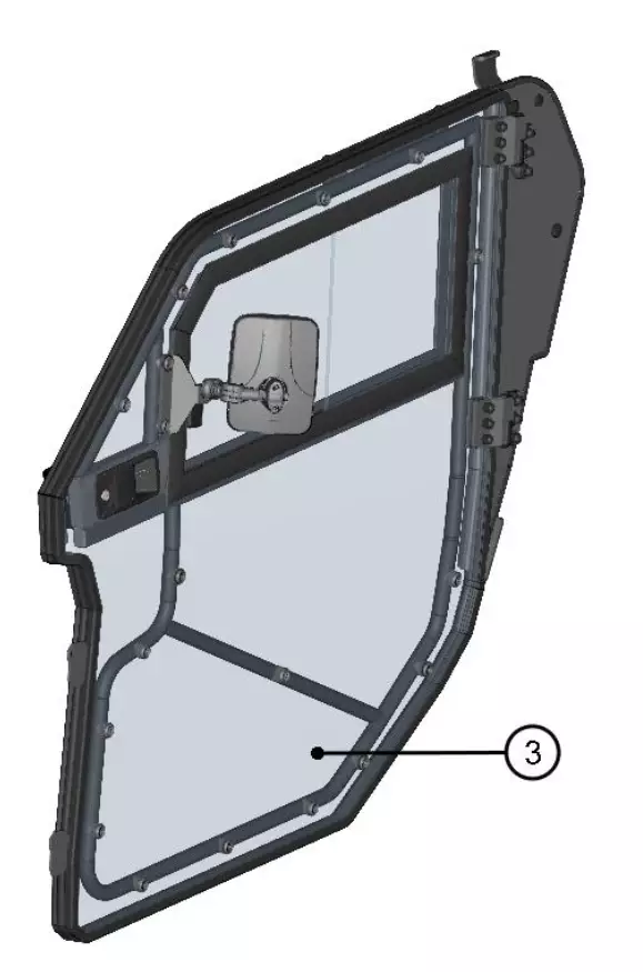 DFK Ovi kokoonpano Vasen Can-Am Maverick Trail - Mönkijän tuulisuojat - 723-52S05U01S40 - 1