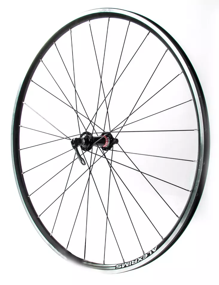 Etupyörä 28" 17-622, pikalinkkunapa, Alex AT470 28r, Road, musta,koneistettu jarrupinta - Vanteet eteen 28"/622 - 59110 - 1