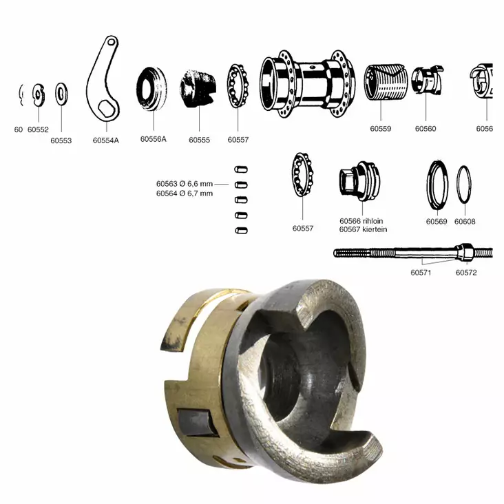Favorit 1-v, jarrukytkin - Polkupyörän takanapa Favorit 1-v - 60560 - 1