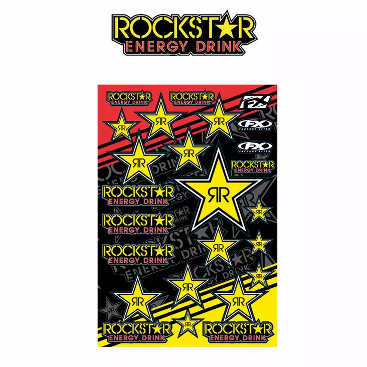 FX Factory effex Mylar Rockstar Energy Sticker Sheet, tarrasarja - Tarrat - 15-68700 - 1