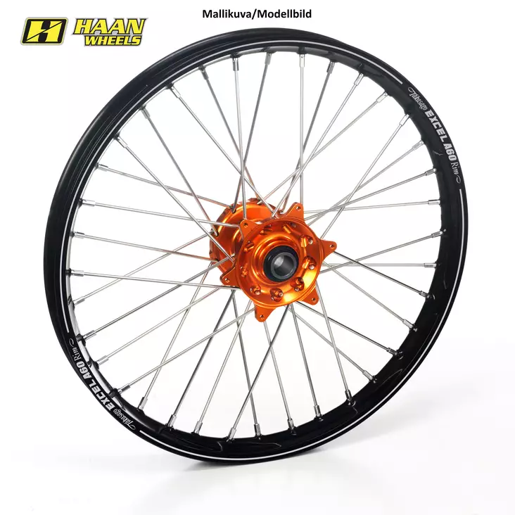 Haan vanne KTM SX/SX-F 15 21-1,60 ORANGE HUB/BLACK A60 RIM - Crossipyörän vannesarjat - 540-13561-91110 - 1