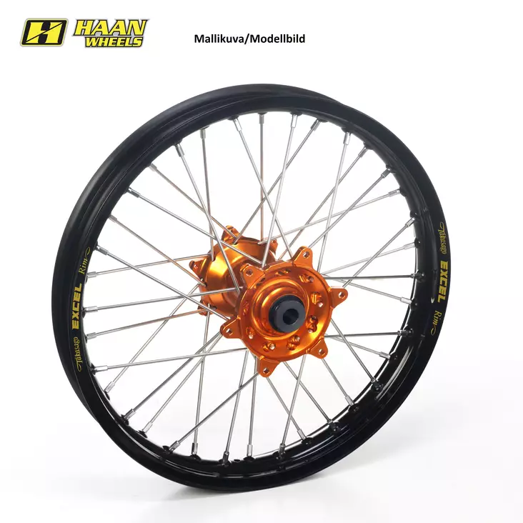 Haan vanne SX85 21- 16-1,85 BLACK RIM/ORANGE HUB - Crossipyörän vannesarjat - 540-13410-3310 - 1