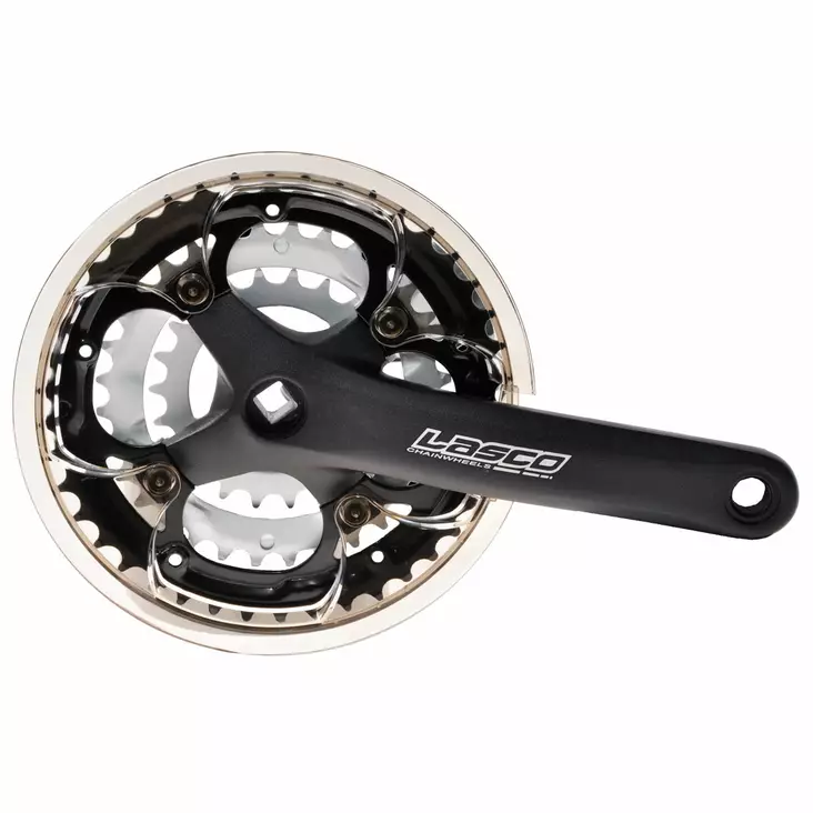 Kampipari lasco 42/32/22, 175mm alu, nelikantti, 110-113mm akseli, ketjusuoja - Polkupyörän kampiparit - 69500 - 1