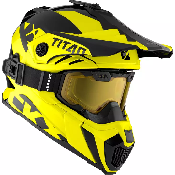 Kelkkakypärä CKX Titan Airflow Extra, sisältää lasit, keltainen - Kelkkakypärät - 58-2104-0 - 1