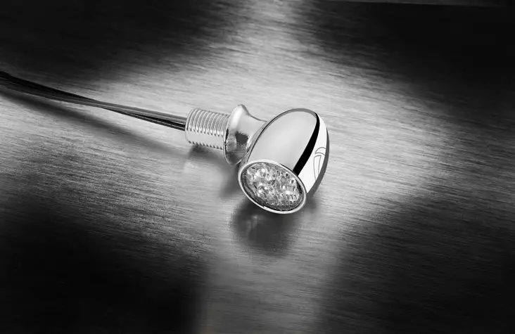 Kellermann Atto® DF chrome with clear gl - Moottoripyörän vilkut - 152-156100 - 1