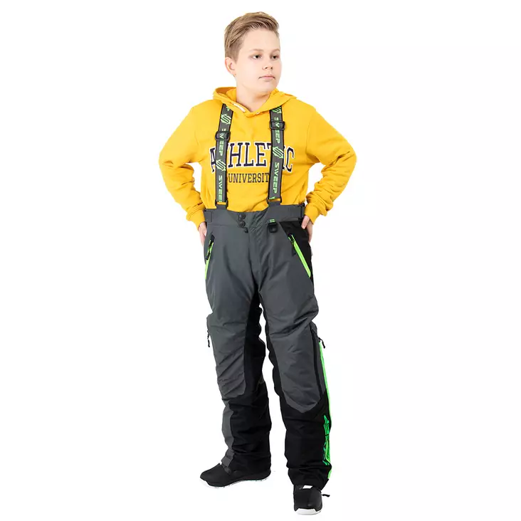 Lasten kelkkahousut Sweep Racing Division, harmaa/musta/vihreä - Lasten kelkkavarusteet - 532-9059-130140 - 1
