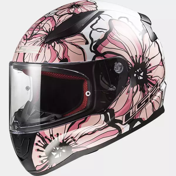 LS2 Kypärä FF353 RAPID POPPIES valk. pinkki - Umpikypärät - 636-8020-0 - 1