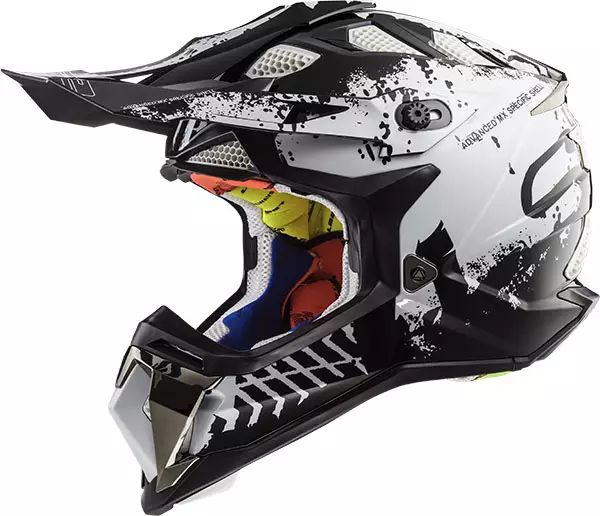 LS2 Kypärä MX470 INTRUDER musta valk. - Crossikypärät - 636-8052-0 - 2