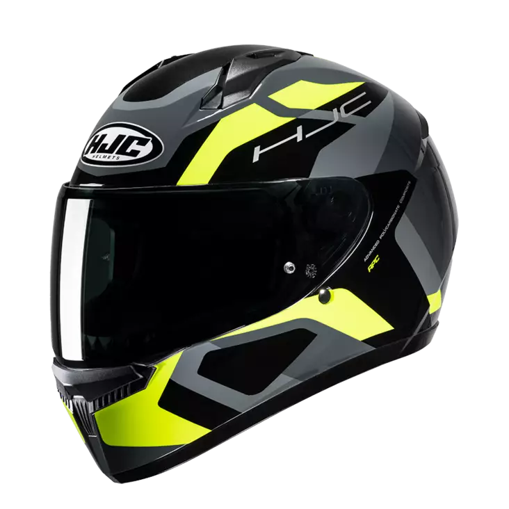Moottoripyöräkypärä HJC C10 Tins, musta/fluo keltainen/harmaa MC3H - Umpikypärät - 630-23109-0 - 1