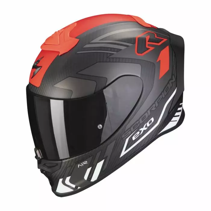 Moottoripyöräkypärä Scorpion EXO-R1 EVO AIR Carbon Supra mattamusta/punainen - Umpikypärät - 649-2301-0 - 1