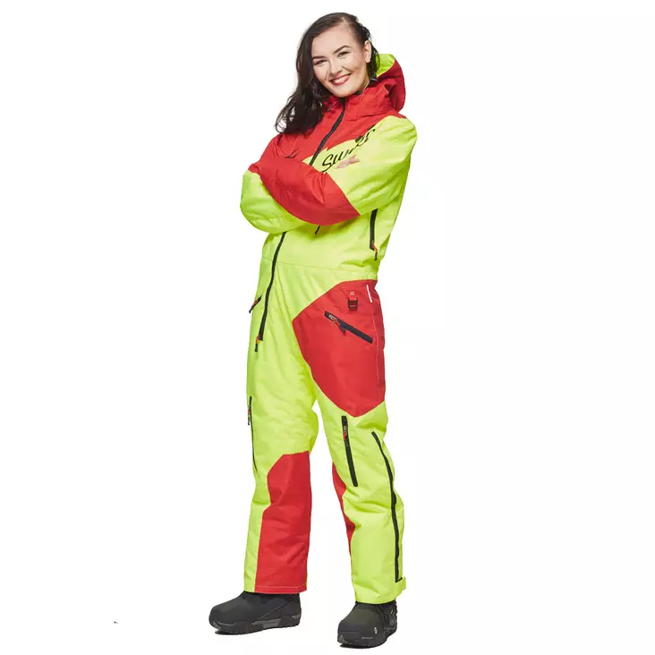 Naisten kelkkahaalari Sweep Snow Queen, punainen/keltainen - Kelkkahaalarit - 532-9040-0 - 1