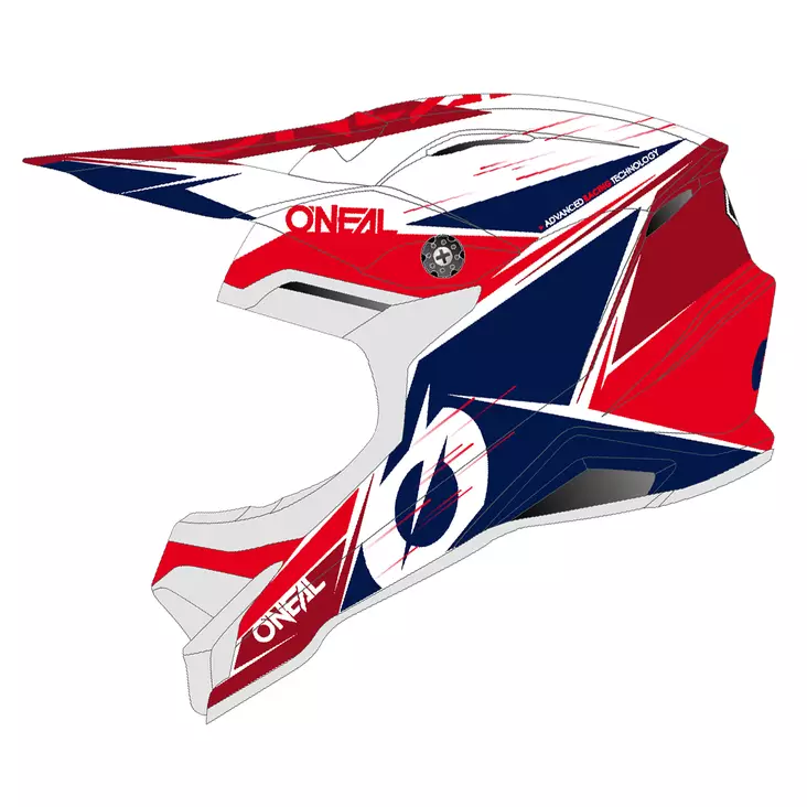 ONeal Helmet 3-serie Stardust Valkoinen/Sininen/Punainen - Crossikypärät - 637-2002-0 - 1