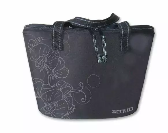 Ostoskassi CAVO, korimalli, musta / kukat - Polkupyörän laukut - 48-870 - 1