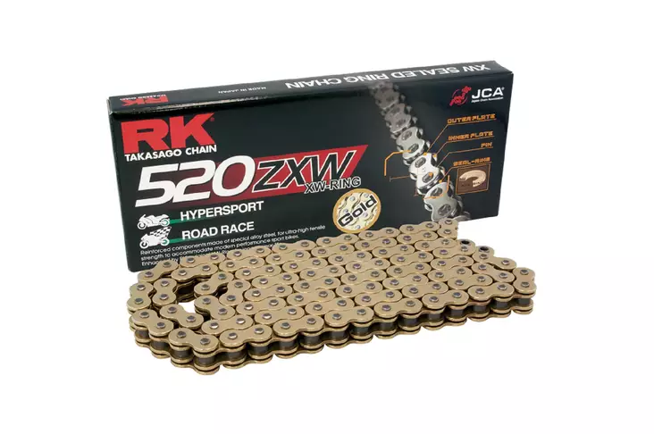 RK GB520ZXW XW-rengasketju +CLF (niittil.) - Moottoripyörän ketjut - 282-520331-120 - 1