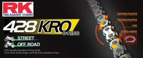 RK GS428KRO O-rengasketju Kulta +CL (Jou - Crossipyörän ketjut - 282-428535-140 - 1