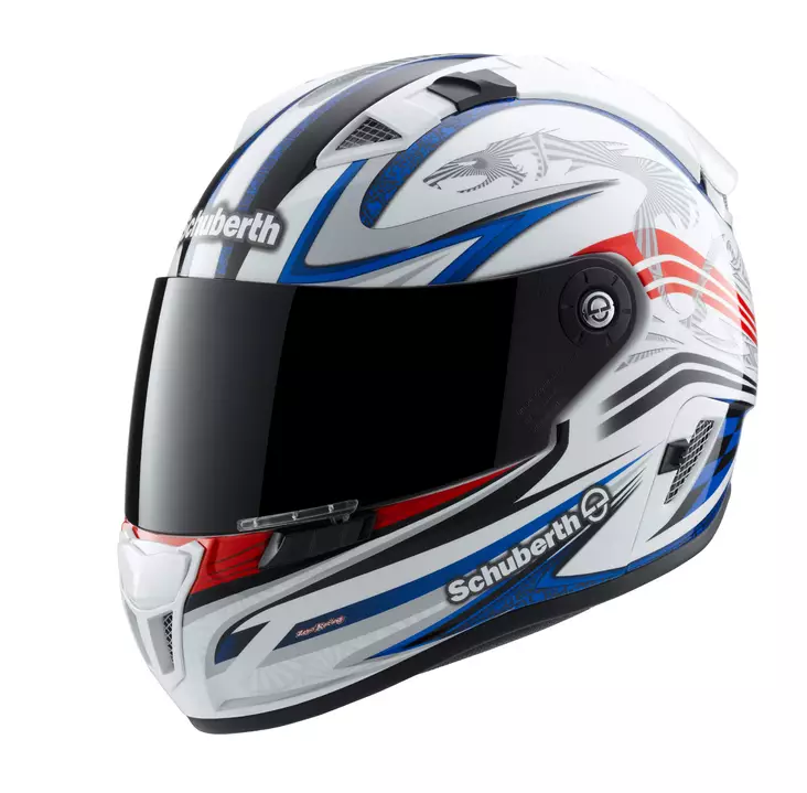 Schuberth SR1-Race moottoripyöräkypärä, valkoinen/punainen/sininen - Umpikypärät - 51-1159-0 - 1