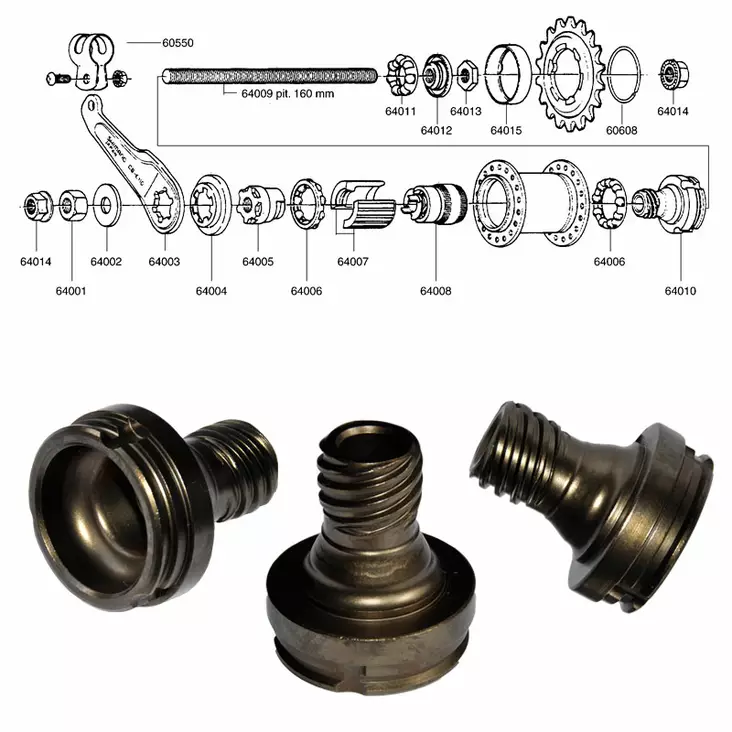 Shimano 1-v (cb-e110), vetäjä - Polkupyörän takanapa Shimano 1-v - 64010 - 1