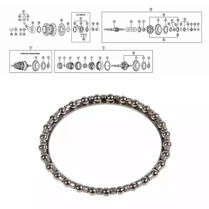 Shimano nexus 7-v (sg-7c22/25/26/30), kuularengas h - Polkupyörän takanapa Shimano 7-v - 64220 - 1