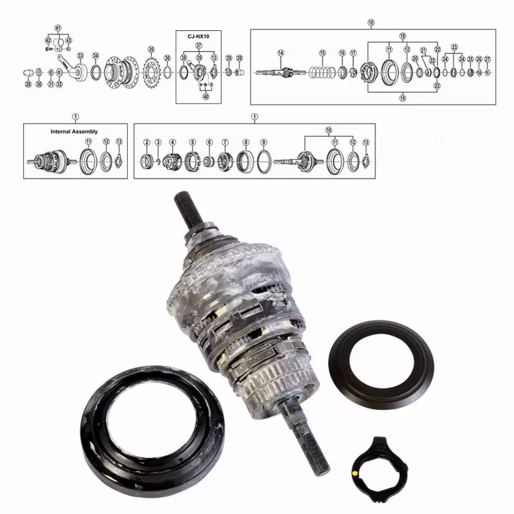 Shimano nexus 7-v (sg-7c30), sisäkokoonpanosarja - Polkupyörän takanapa Shimano 7-v - 64200 - 1