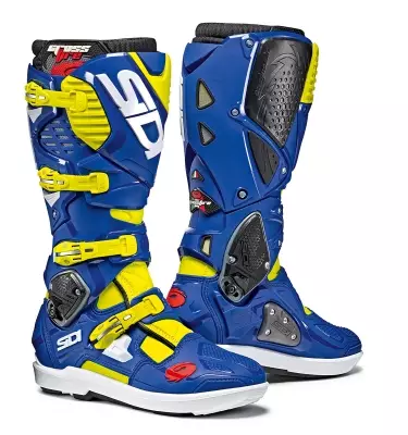 SIDI MX Boot STIVALI CROSSFIRE 3 SRS yellow fluo/blue - Crossikengät - 655-9008-40 - 1